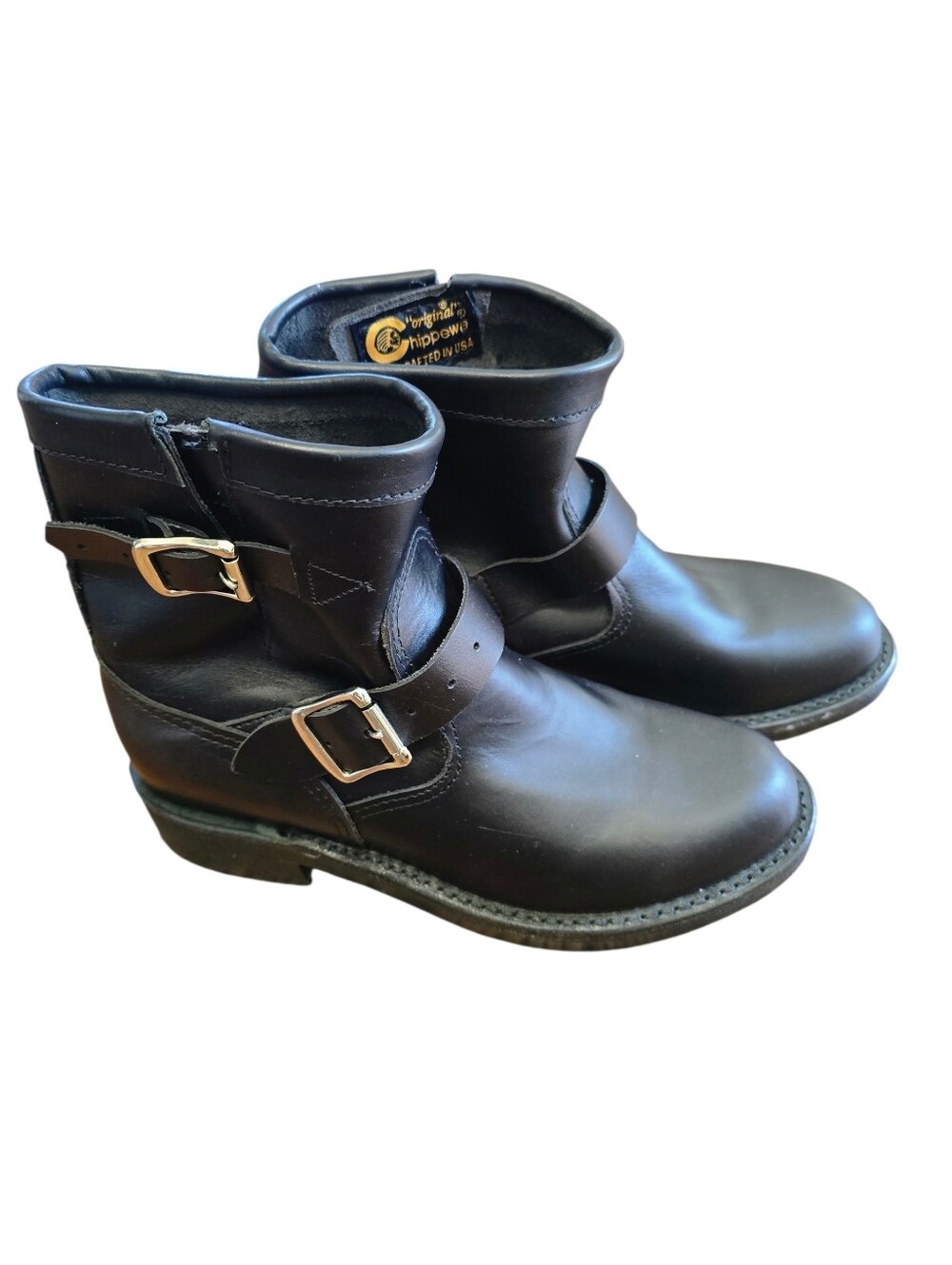 Chippewa Original Raynard 7" Engineer Boots Black Leather Made in USA Women’s 7M